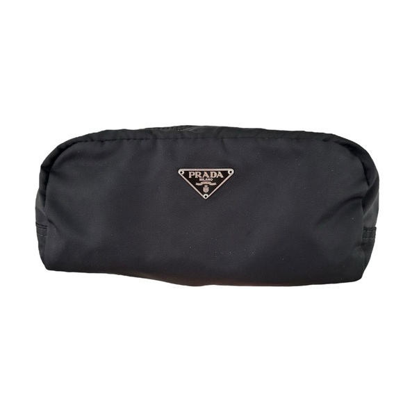 Authentic PRADA Black Nylon Zippered Travel Cosmetic Toiletry Pouch Case - Picture 3 of 12
